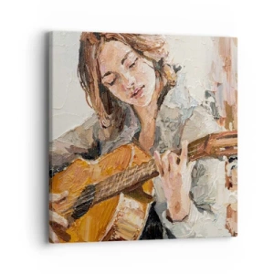 Impression sur toile - Image sur toile - Concerto pour guitare et coeur de fille - 40x40 cm