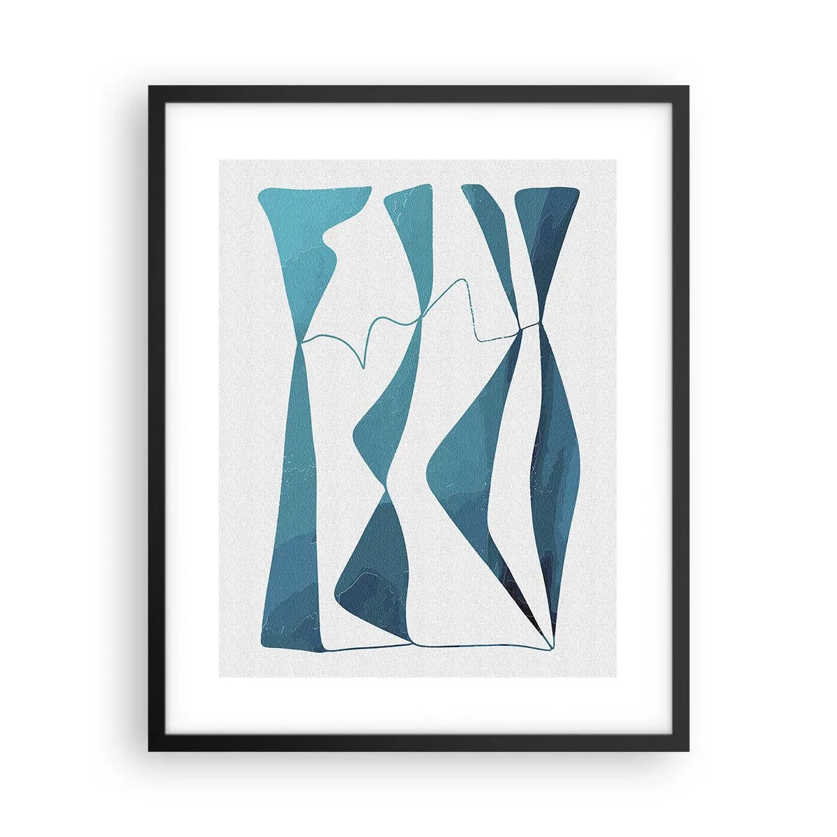 Affiche dans un cadre noir - Poster - Abstraction : composé turquoise - 40x50 cm