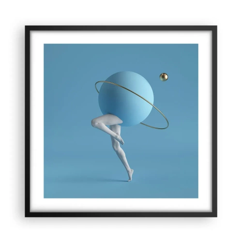 Affiche dans un cadre noir - Poster - Et les planètes deviennent folles - 50x50 cm