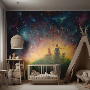 Papier Peint Photo Premium Sand - Amour et amitié - le monde entier - Pour les enfants, Amitié, Abstraction - 200x140 cm