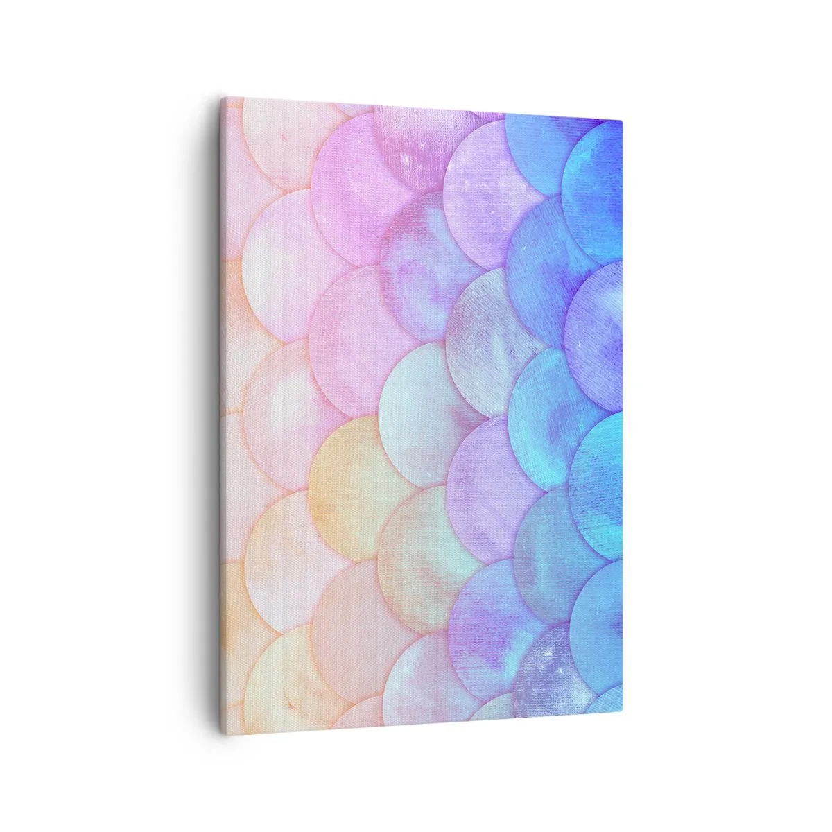 Impression sur toile - Image sur toile - Échelles abstraites aux tons pastel - 50x70cm - Écailles de perles - Décoration murale moderne pour le salon et la chambre ARTTOR