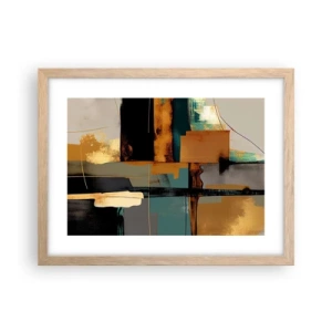 Affiche dans un chêne clair - Poster - Abstraction – lumière et ombre - 40x30 cm