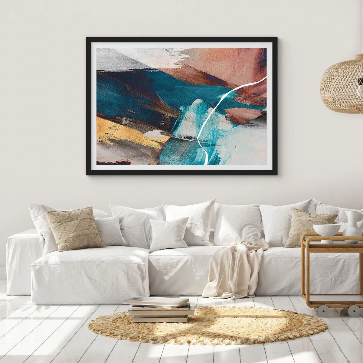 Affiche dans un cadre noir - Poster - Avec panache et énergie - 40x30 cm