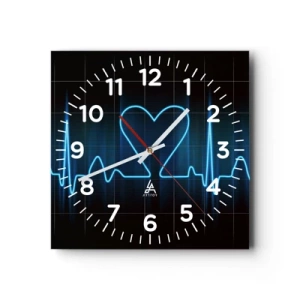 Horloge murale - Pendule murale - Au rythme du cœur - 30x30 cm