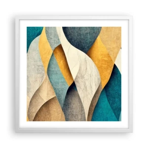 Affiche dans un cadre blanc - Poster - Rythme et vague - 50x50 cm