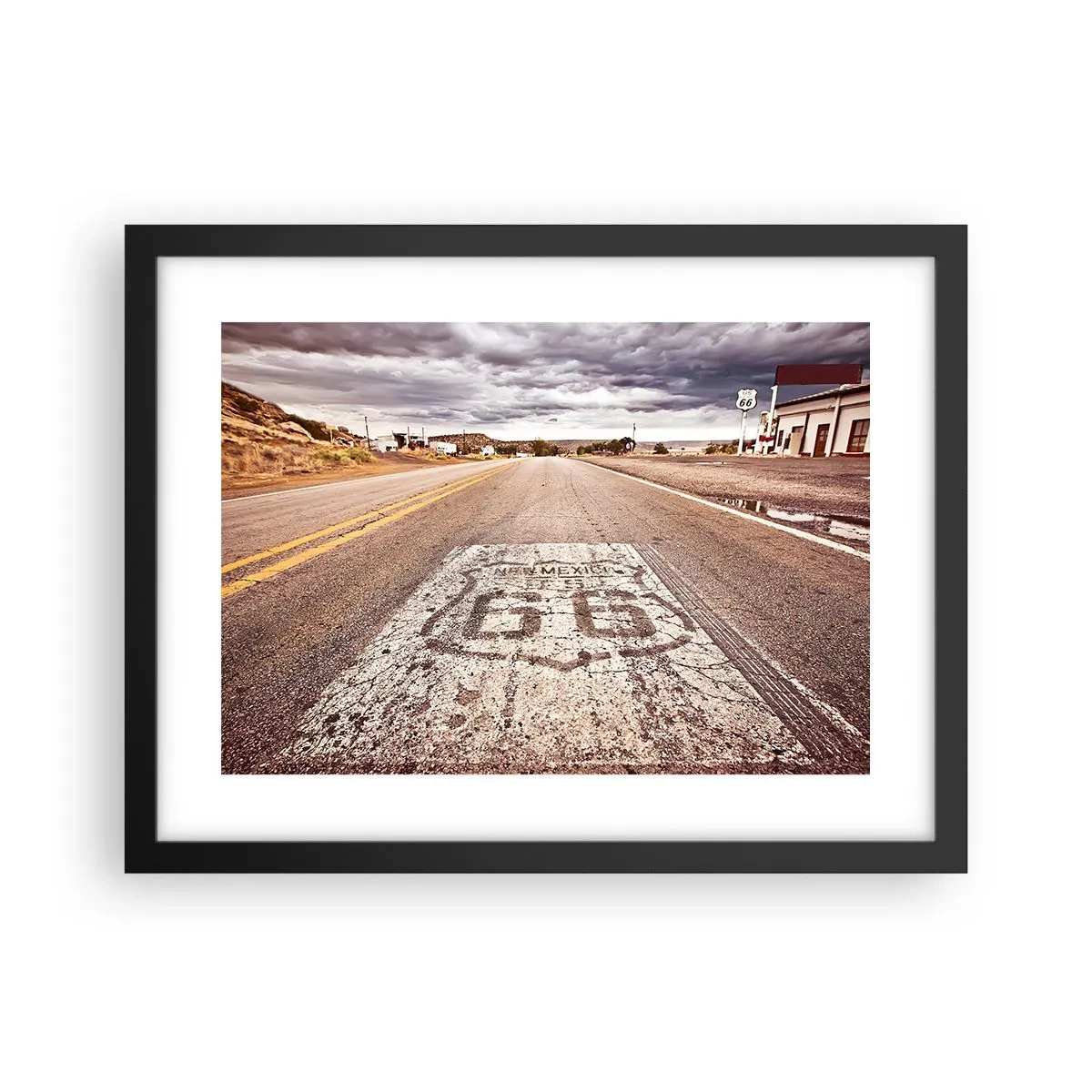 Affiche dans un cadre noir - Poster - Mother Road - une légende américaine - 40x30 cm