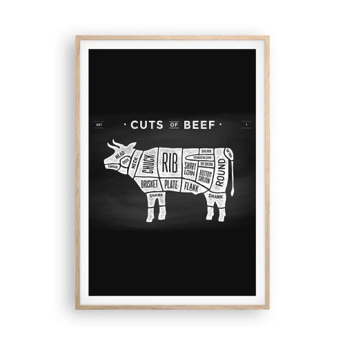 Affiche dans un chêne clair - Poster - L'art de la découpe - 70x100 cm