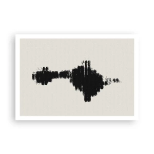 Affiche - Poster - Un motif abstrait ressemblant à une onde sonore dans un style minimaliste. - 100x70cm - Vibrations de l'imagination - Décoration murale moderne pour le salon et la chambre ARTTOR
