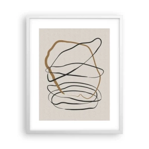 Affiche dans un cadre blanc - Poster - Composition – danse en boucle - 40x50 cm