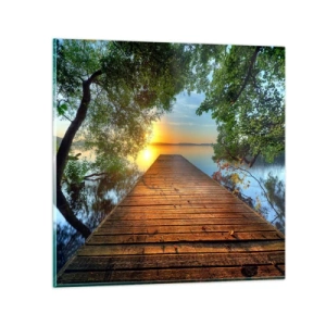 Impression sur verre - Image sur verre - Prenez votre temps, asseyez-vous - 30x30 cm