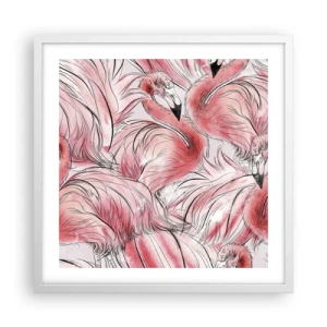 Affiche dans un cadre blanc - Poster - Oiseau corps de ballet - 50x50 cm