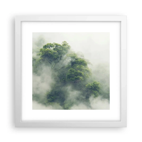 Affiche dans un cadre blanc - Poster - Enveloppé de brouillard - 30x30 cm