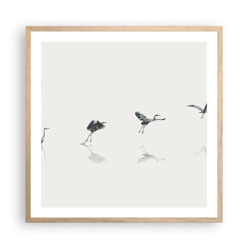 Affiche dans un chêne clair - Poster - Quatre étapes simples - 60x60 cm