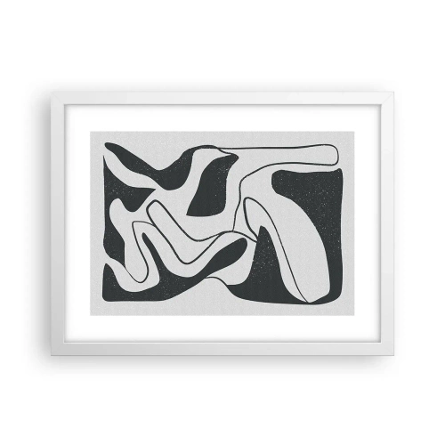 Affiche dans un cadre blanc - Poster - Amusement de labyrinthe abstrait - 40x30 cm