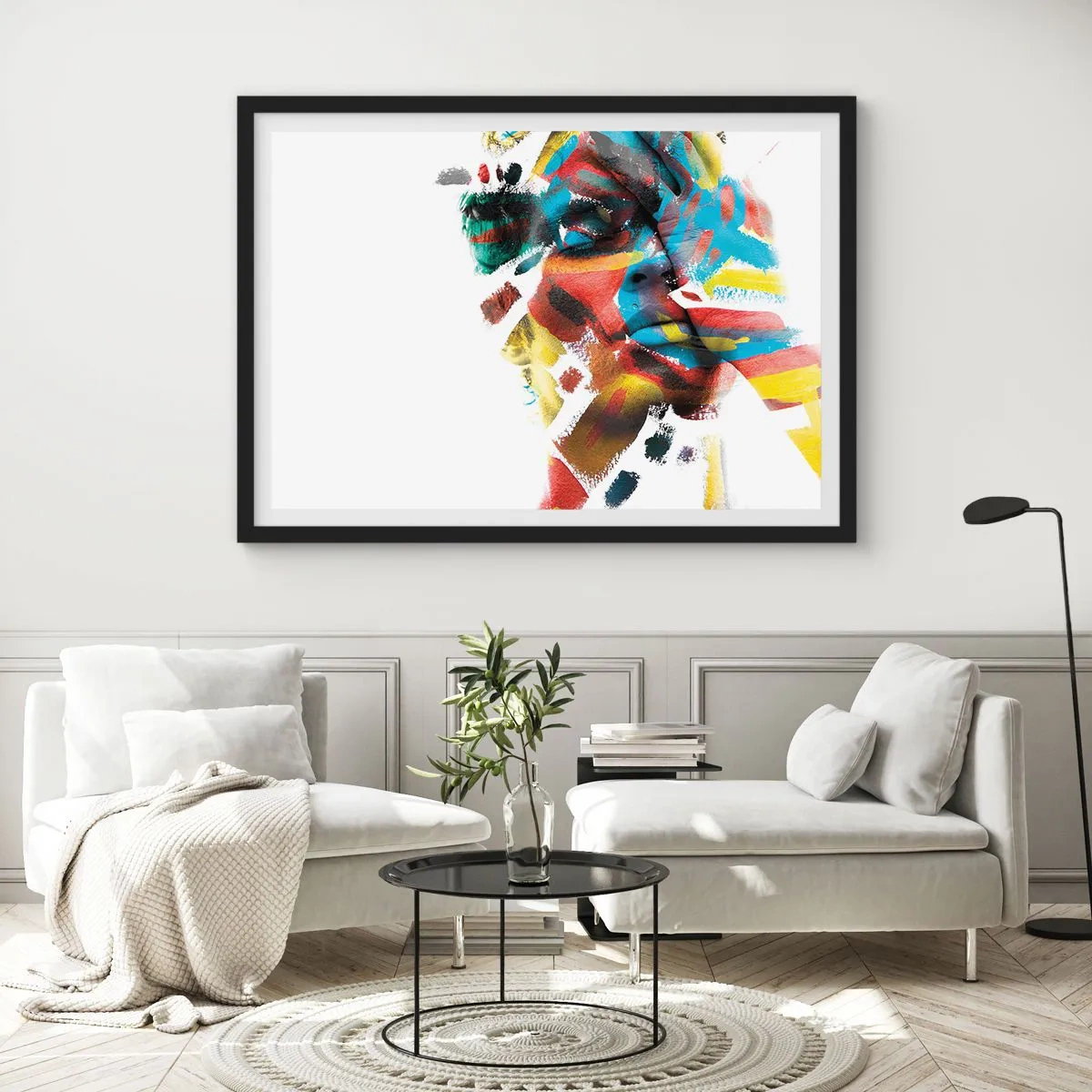 Affiche dans un cadre noir - Poster - Personnalité colorée - 50x40 cm