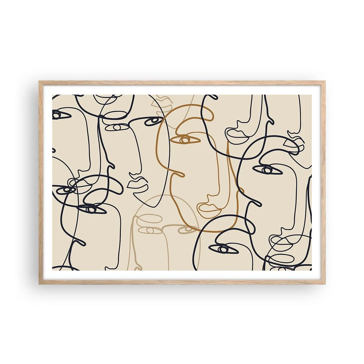 Affiche dans un chêne clair - Poster - Portrait multiplié - 100x70 cm