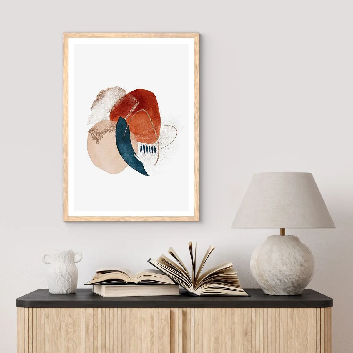 Affiche dans un chêne clair - Poster - Composition ovale - 30x40 cm