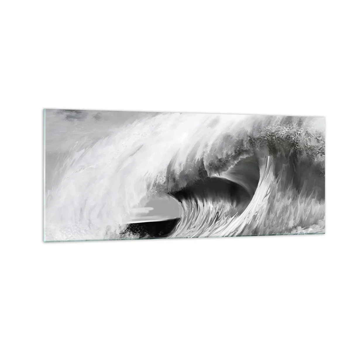 Impression sur verre - Image sur verre - La colère de l'océan - 100x40 cm