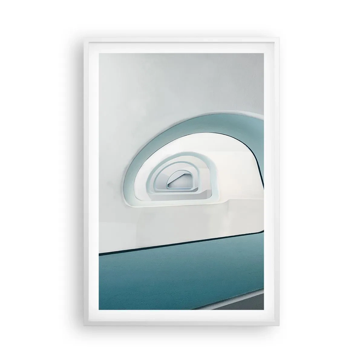 Affiche dans un cadre blanc - Poster - Au profondeur du bleu - 61x91 cm