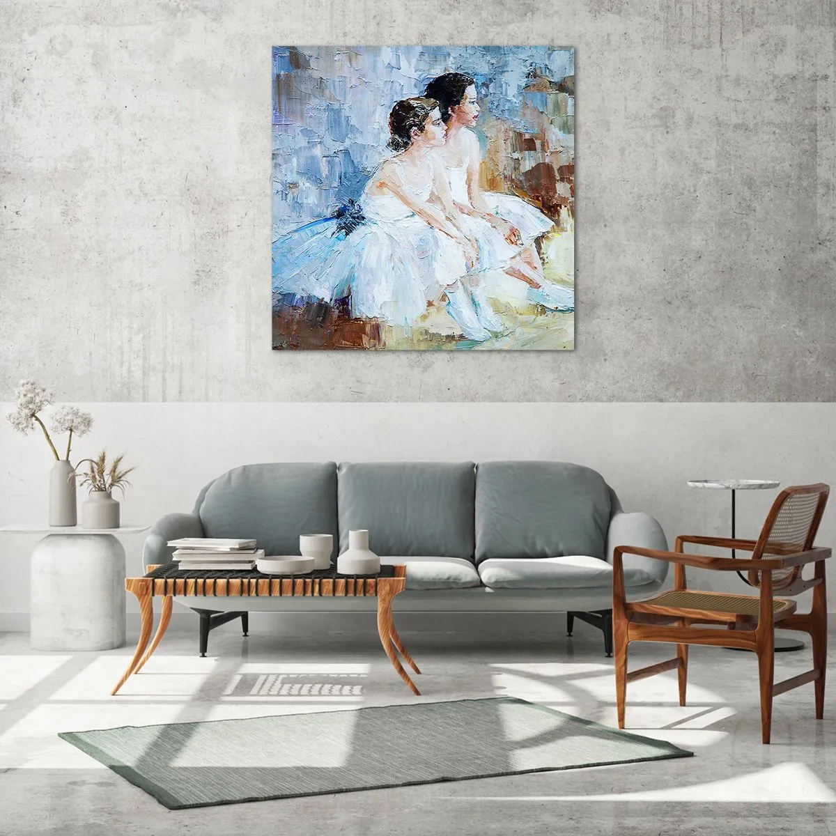 Impression sur verre - Image sur verre - Reste de jeunes cygnes - 70x70 cm