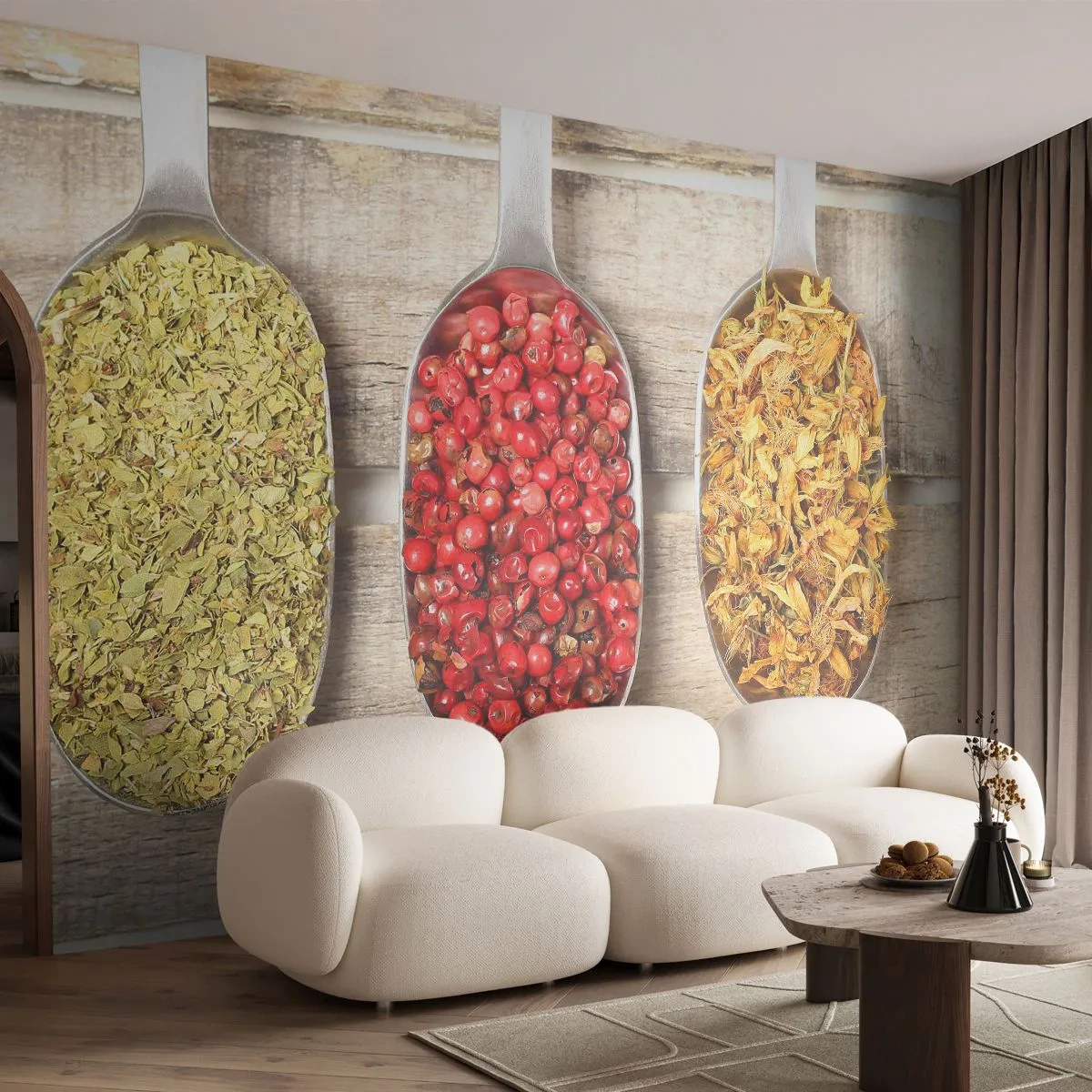 Papier Peint Autocollant Deluxe Sticker - Magie de la cuisine - La gastronomie, Épices à base de plantes, Herbes - 250x175 cm