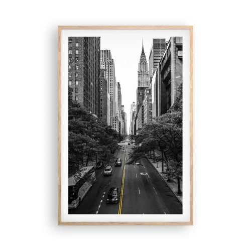 Affiche dans un chêne clair - Poster - Matin new-yorkais - 61x91 cm