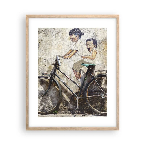 Affiche dans un chêne clair - Poster - Vrai ou faux? - 40x50 cm