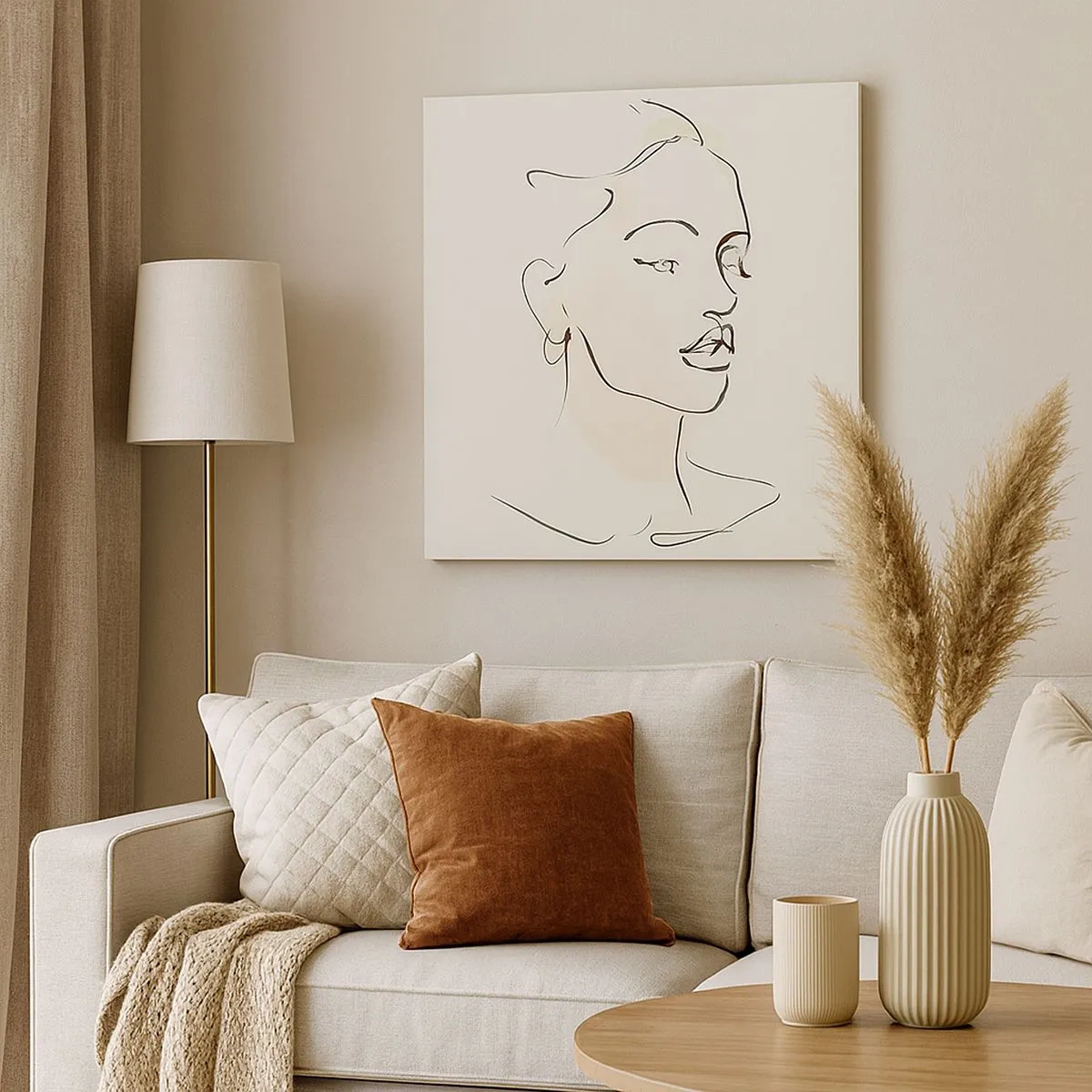 Impression sur toile - Image sur toile - Une ligne certaine - 30x30 cm