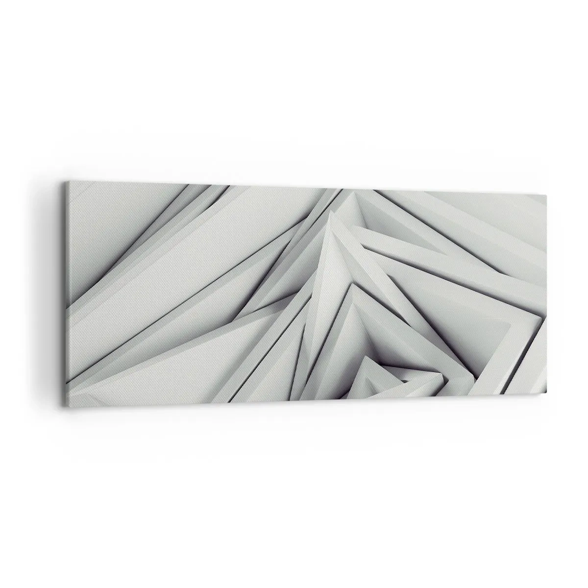 Impression sur toile - Image sur toile - Une composition abstraite de formes géométriques dans des tons de gris. - 120x50cm - Bourgeon d’angles vifs - Décoration murale moderne pour le salon et la chambre ARTTOR
