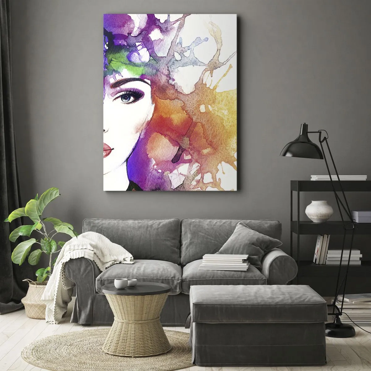 Impression sur toile - Image sur toile - Avec la tête dans les nuages - 55x100 cm