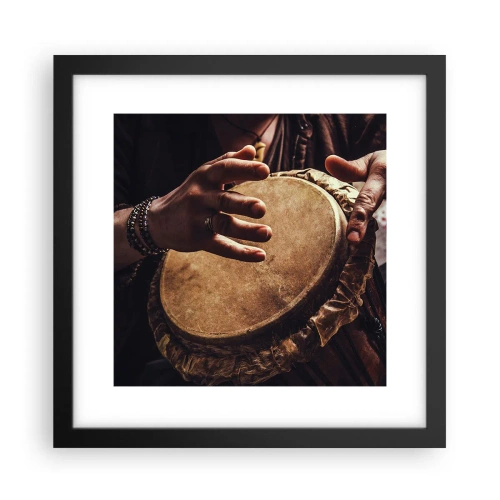 Affiche dans un cadre noir - Poster - Au rythme du coeur - 30x30 cm