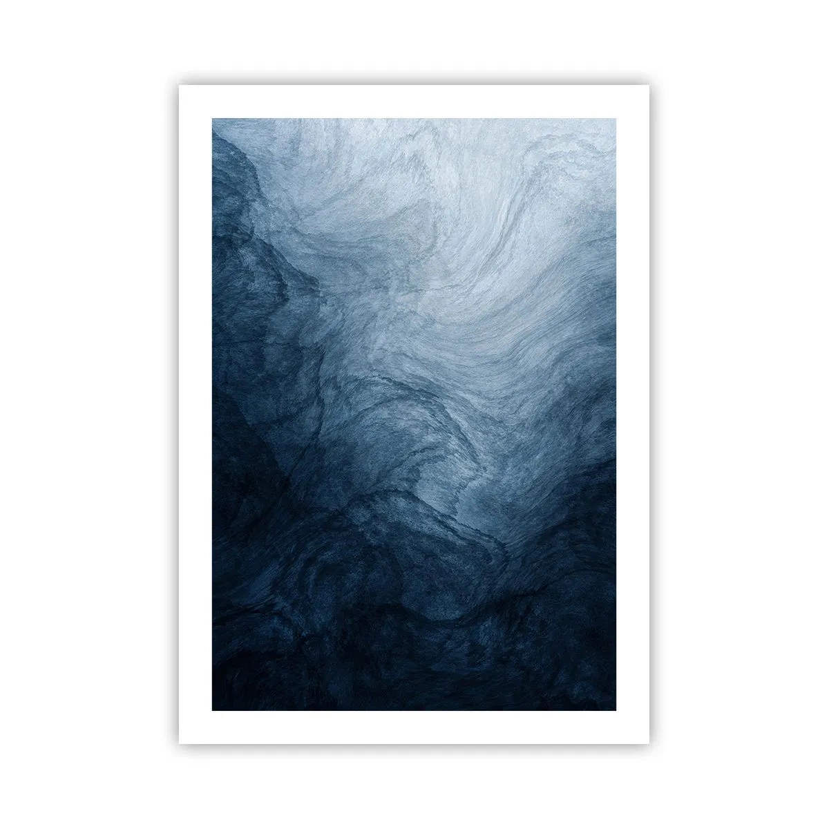 Affiche - Poster - Composition abstraite dans les tons bleu marine - 50x70cm - Atteindre en profondeur - Décoration murale moderne pour le salon et la chambre ARTTOR