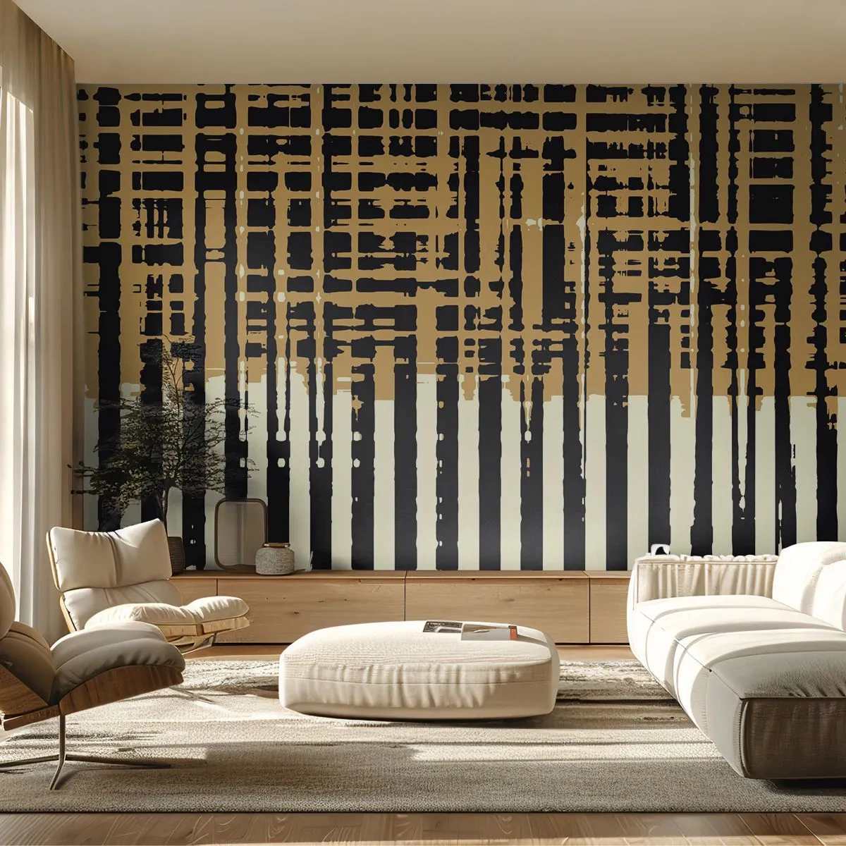 Papier Peint Photo Premium Canvas - Abstraction architecturale - Abstraction, Morceau, Lignes - 150x105 cm