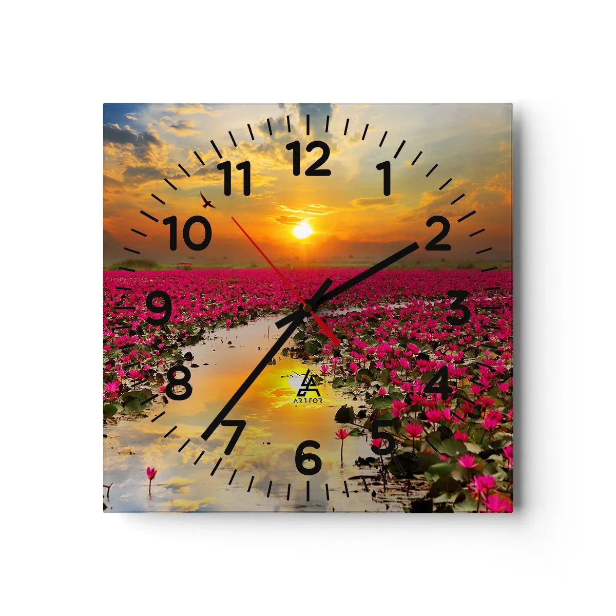 Horloge murale - Pendule murale - La vie secrète du lac - 30x30 cm