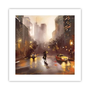 Affiche - Poster - Dans les lumières de New-York - 40x40 cm