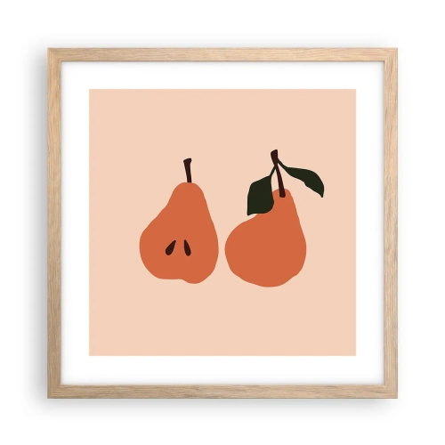 Affiche dans un chêne clair - Poster - La douceur elle-même - 40x40 cm