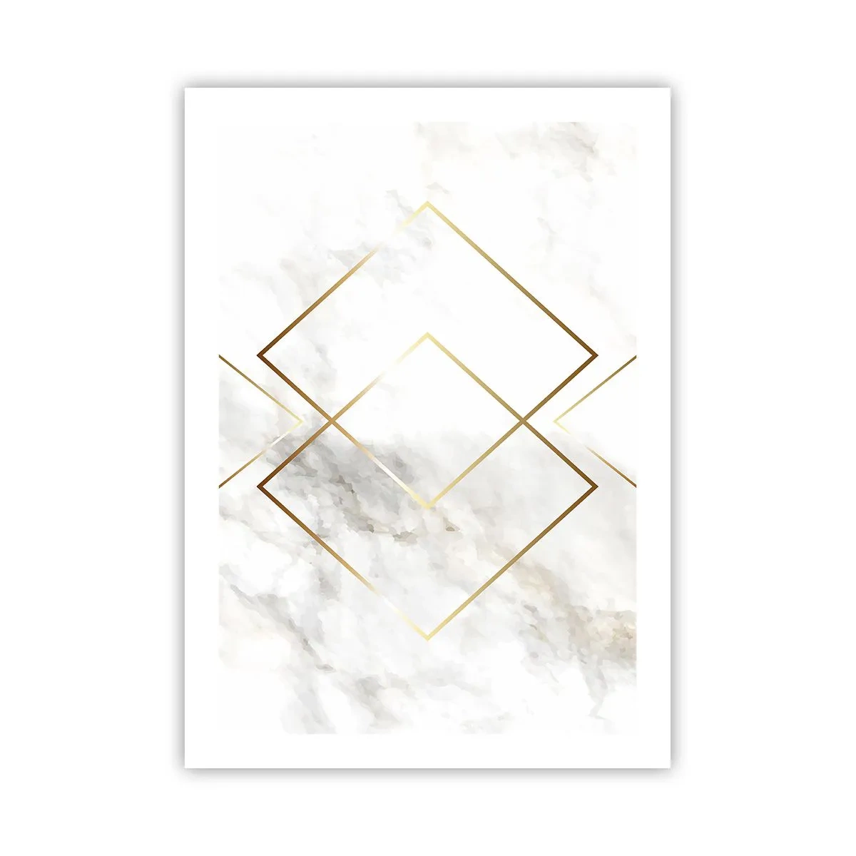 Affiche - Poster - Géométrie en lignes dorées sur fond de marbre - 50x70cm - Vue à l'infini - Décoration murale moderne pour le salon et la chambre ARTTOR