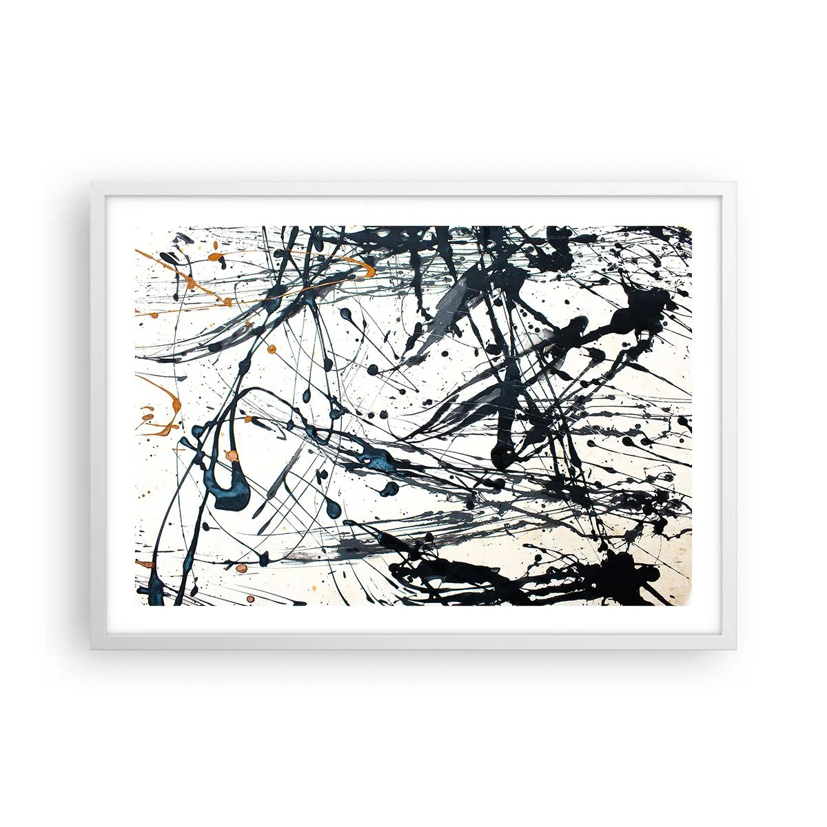 Affiche dans un cadre blanc - Poster - Abstraction expressionniste - 70x50 cm