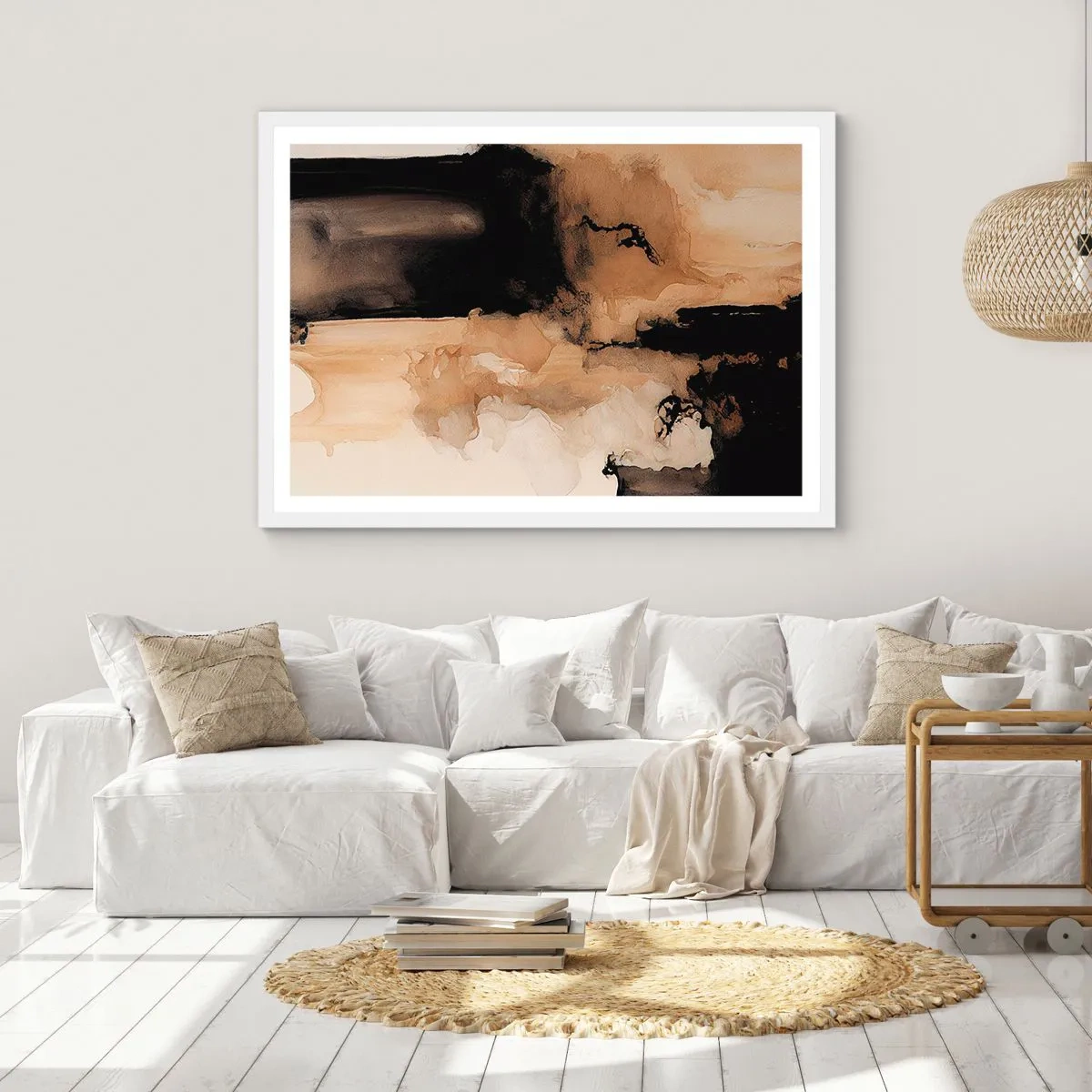 Affiche dans un cadre blanc - Poster - Une abstraction intrigante - 50x40 cm