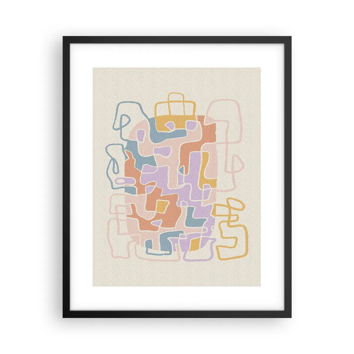 Affiche dans un cadre noir - Poster - Labyrinthe – une aventure joyeuse - 40x50 cm