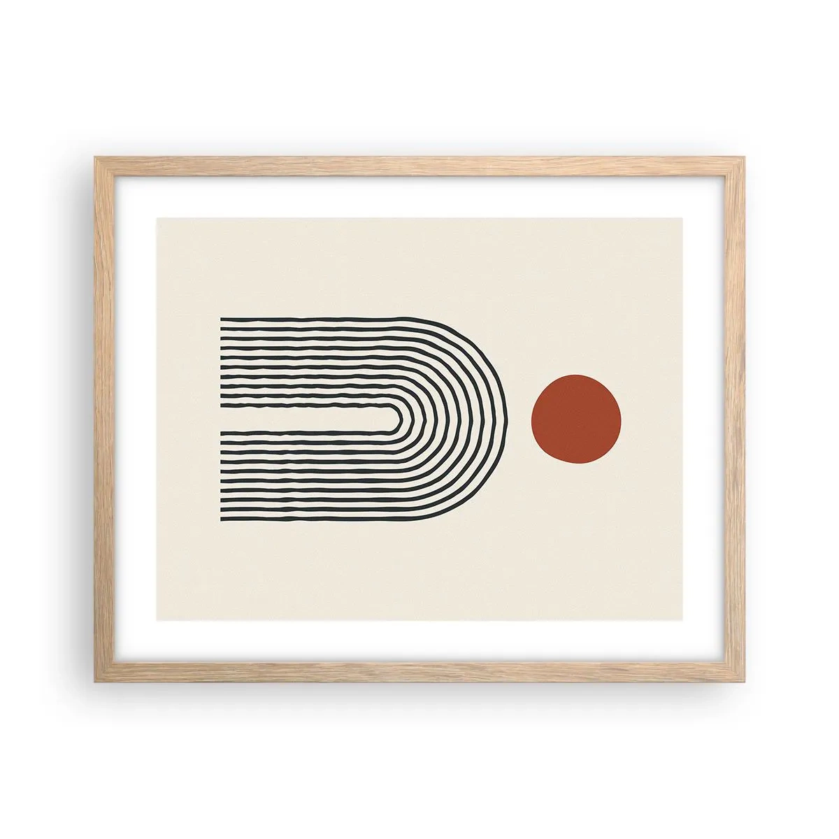 Affiche dans un chêne clair - Poster - Le magnétisme des formes et des couleurs - 50x40 cm