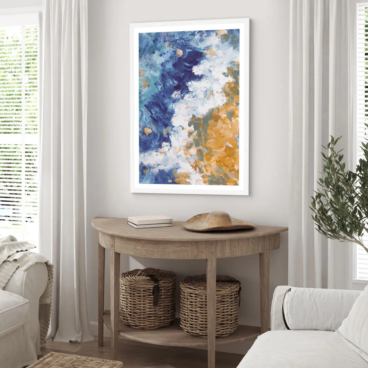 Affiche dans un cadre blanc - Poster - Danse des éléments - 70x100 cm