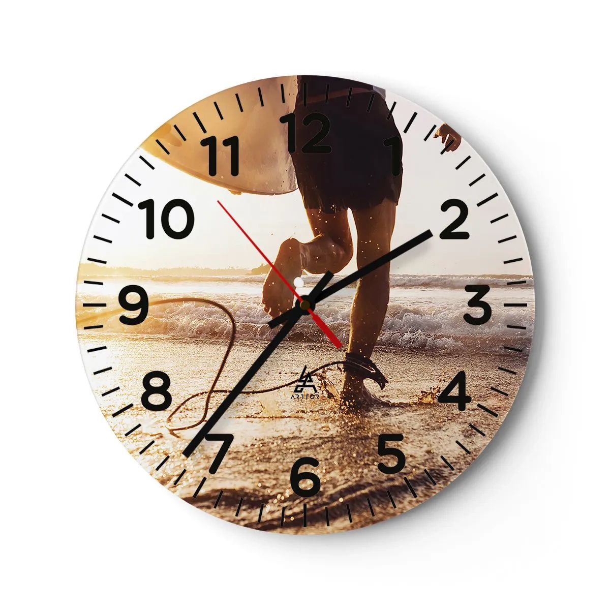 Horloge murale - Pendule murale - A la rencontre des vagues - 40x40 cm