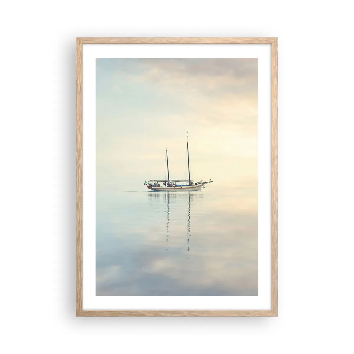 Affiche dans un chêne clair - Poster - Dans une mer de silence - 50x70 cm