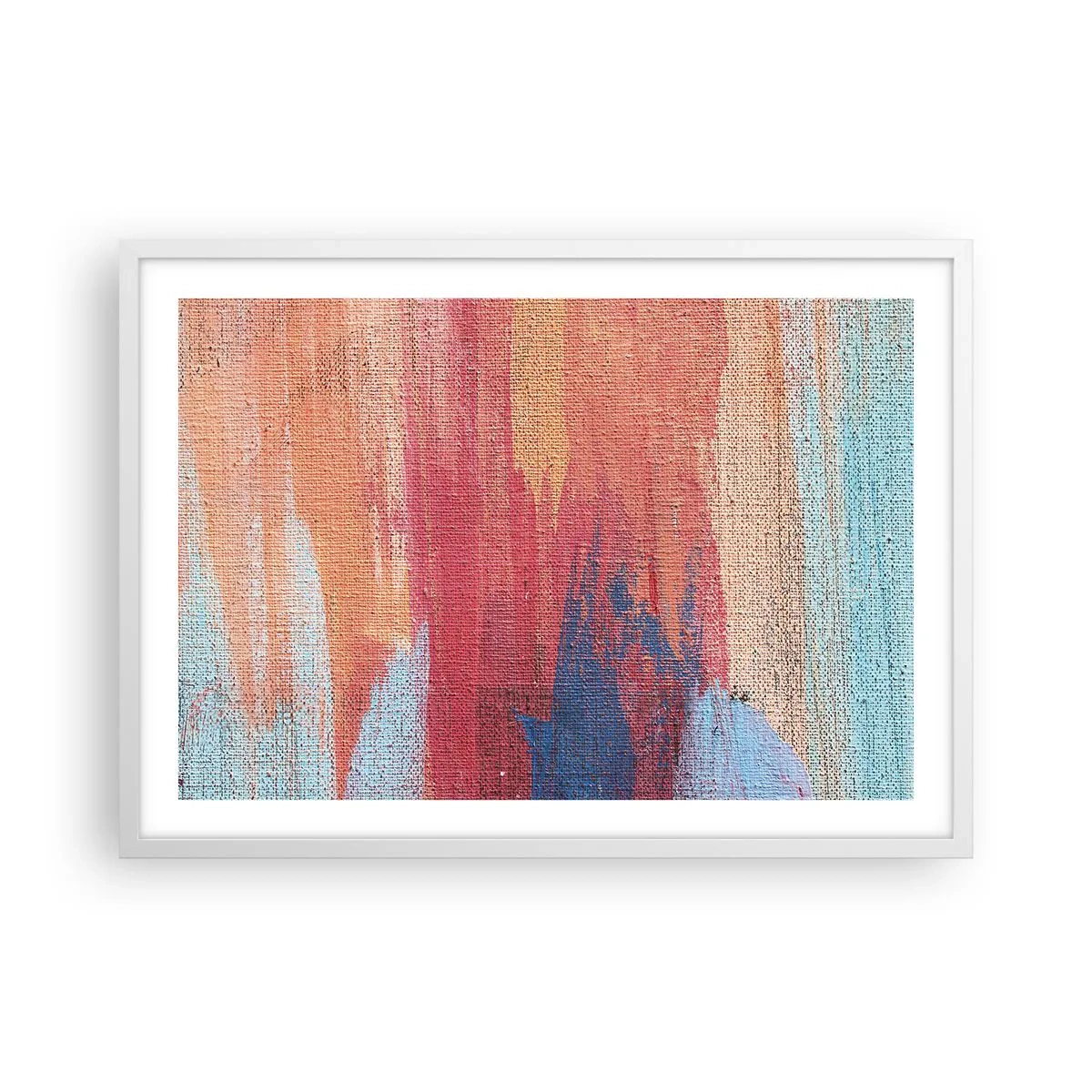 Affiche dans un cadre blanc - Poster - Ecoulement de l'arc-en ciel - 70x50 cm