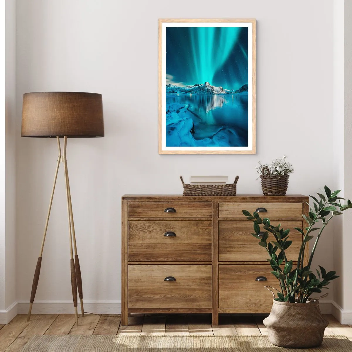 Affiche dans un chêne clair - Poster - Nuit de lumières - 70x100 cm