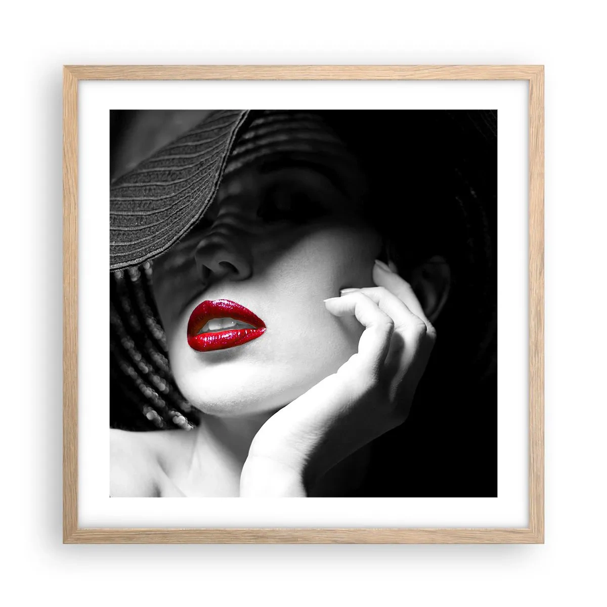 Affiche dans un chêne clair - Poster - Étude écarlate - 50x50 cm