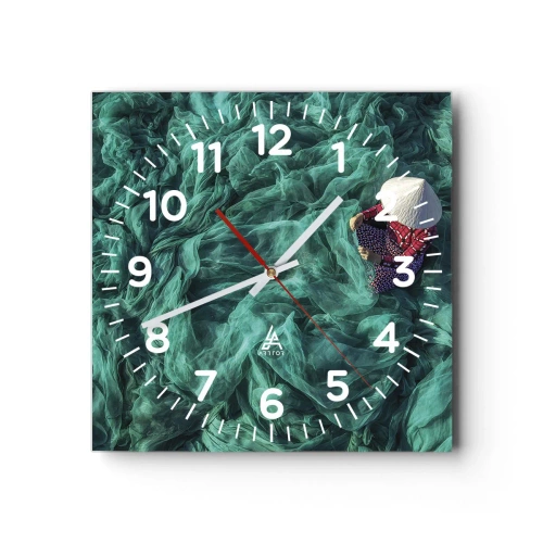 Horloge murale - Pendule murale - Dans une mer de filet - 30x30 cm