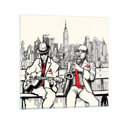 Impression sur verre - Image sur verre - improvisation new-yorkaise - 30x30 cm