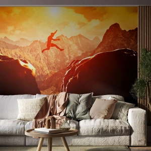 Papier Peint Photo Premium Canvas - Dépassement des limites - sport, Escalade, Paysage - 250x175 cm